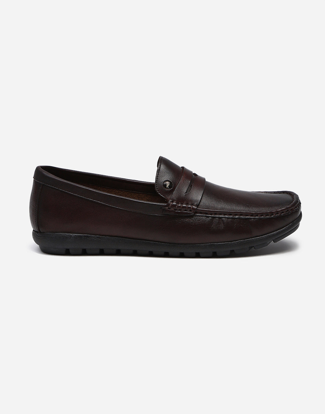 Men Brown Slip on Genuine Leather Penny Loafers