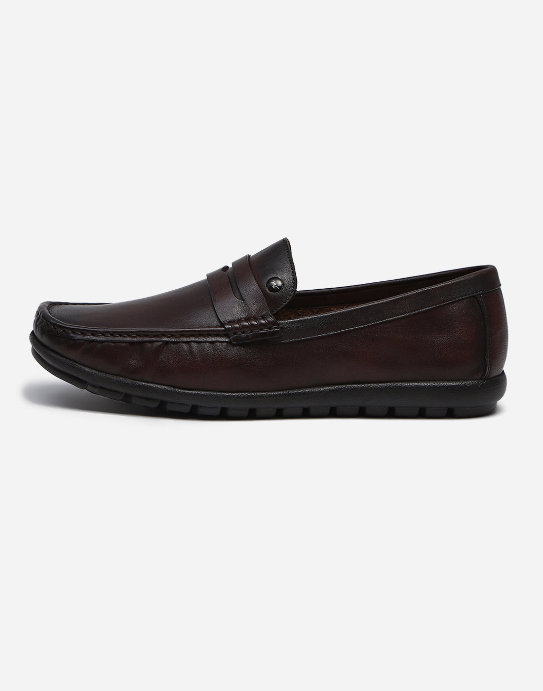 Men Brown Slip on Genuine Leather Penny Loafers