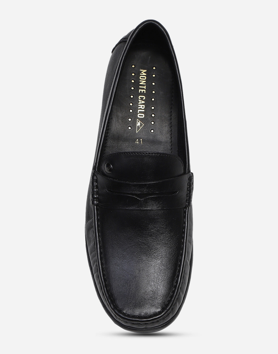 Men Black Slip on Genuine Leather Penny Loafers
