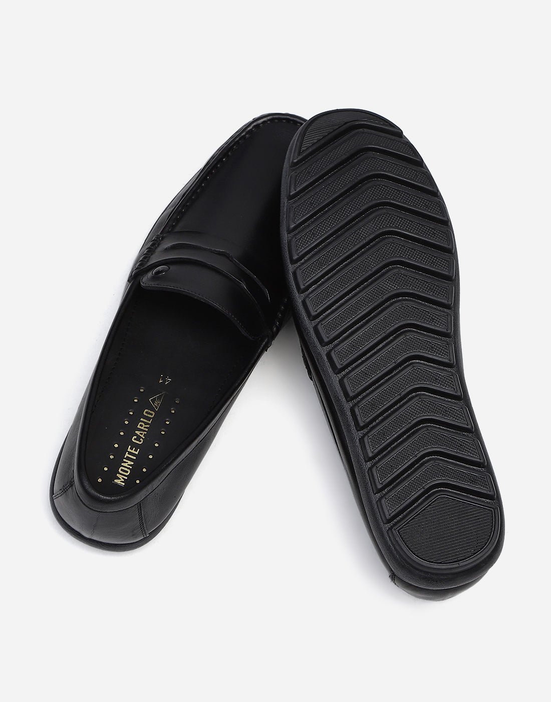 Men Black Slip on Genuine Leather Penny Loafers