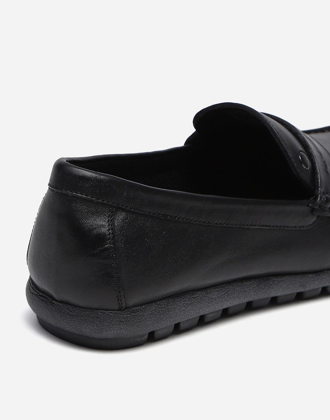 Men Black Slip on Genuine Leather Penny Loafers