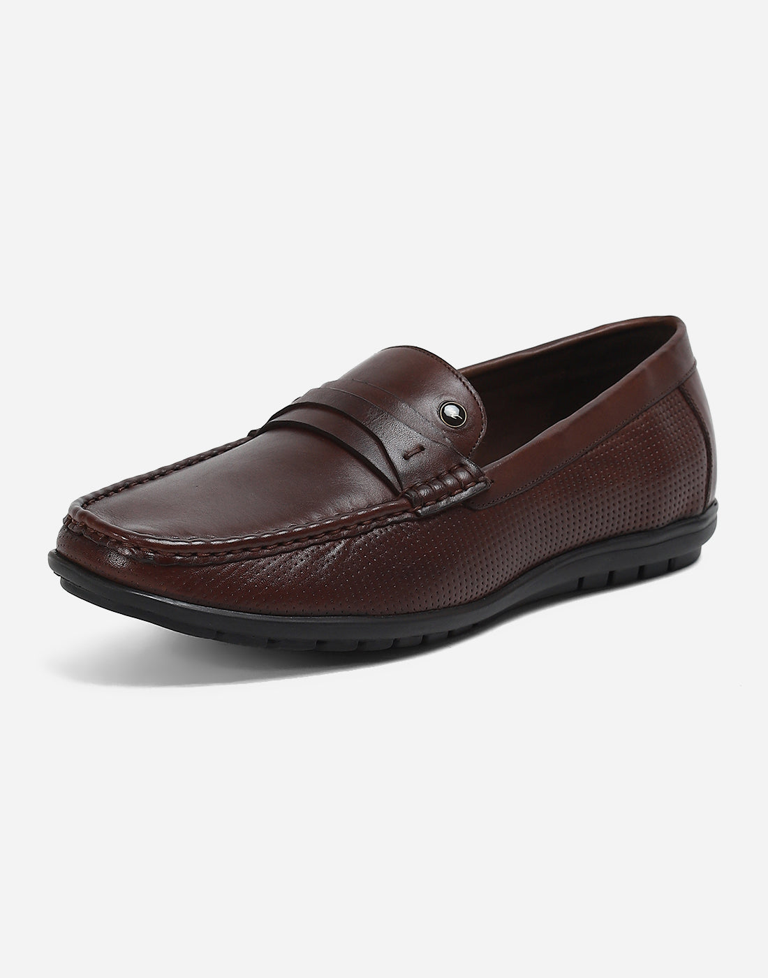 Men Brown Slip on Genuine Leather Loafers