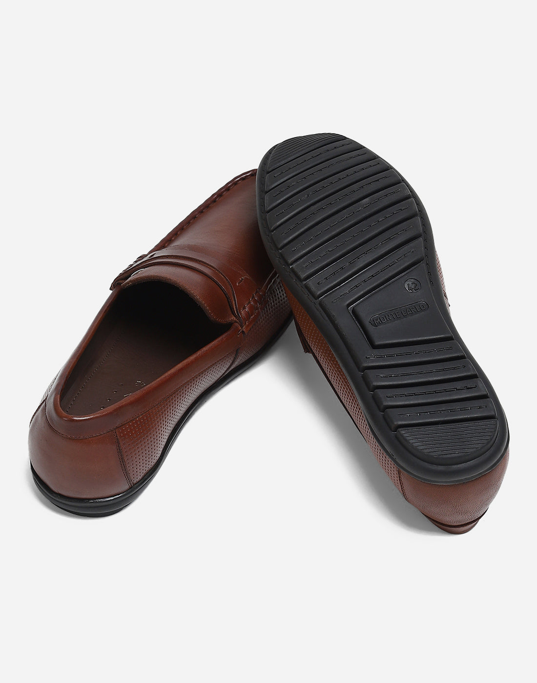 Men Tan Slip on Genuine Leather Loafers