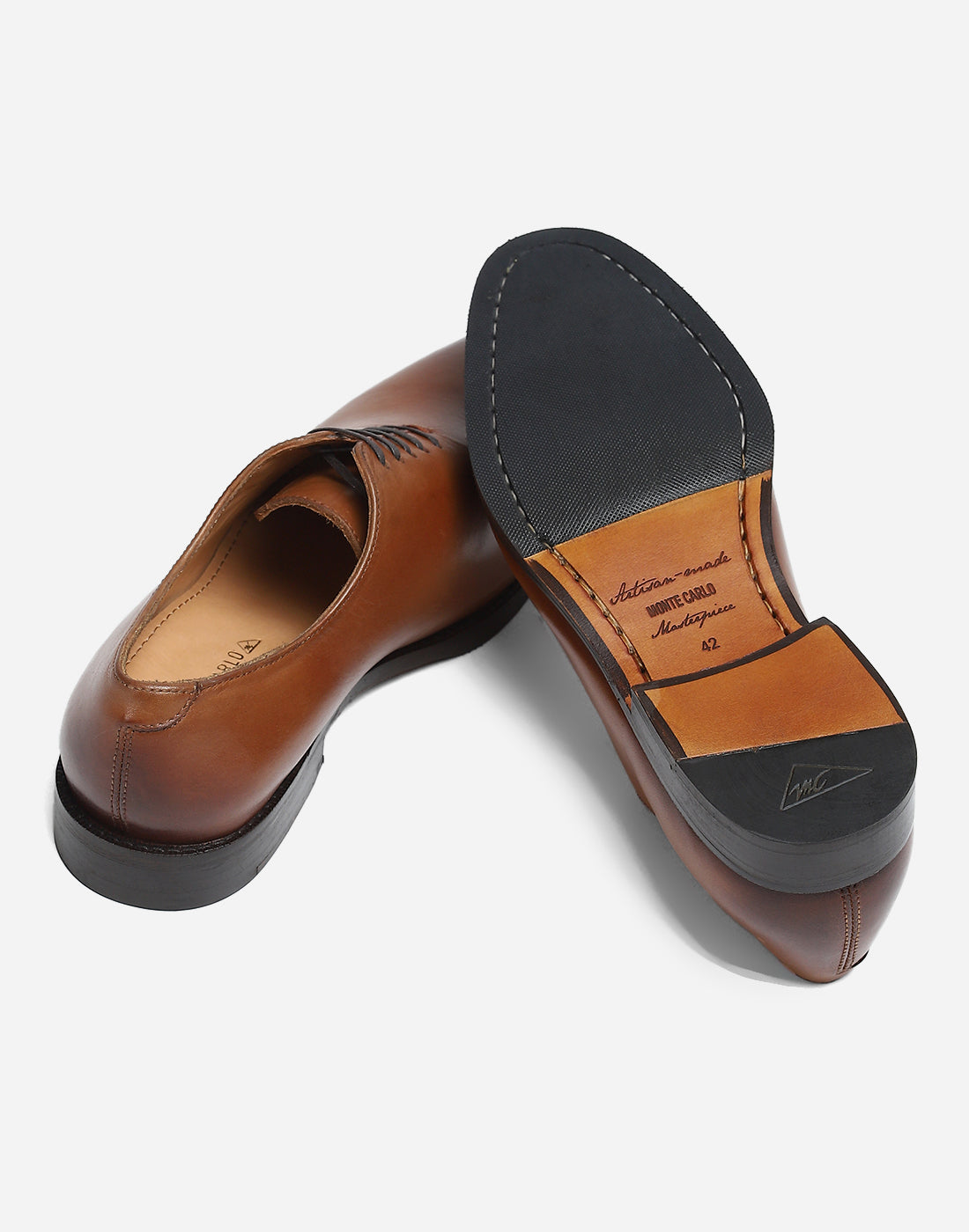 Men Tan Lace Up Genuine Leather Formal Oxfords