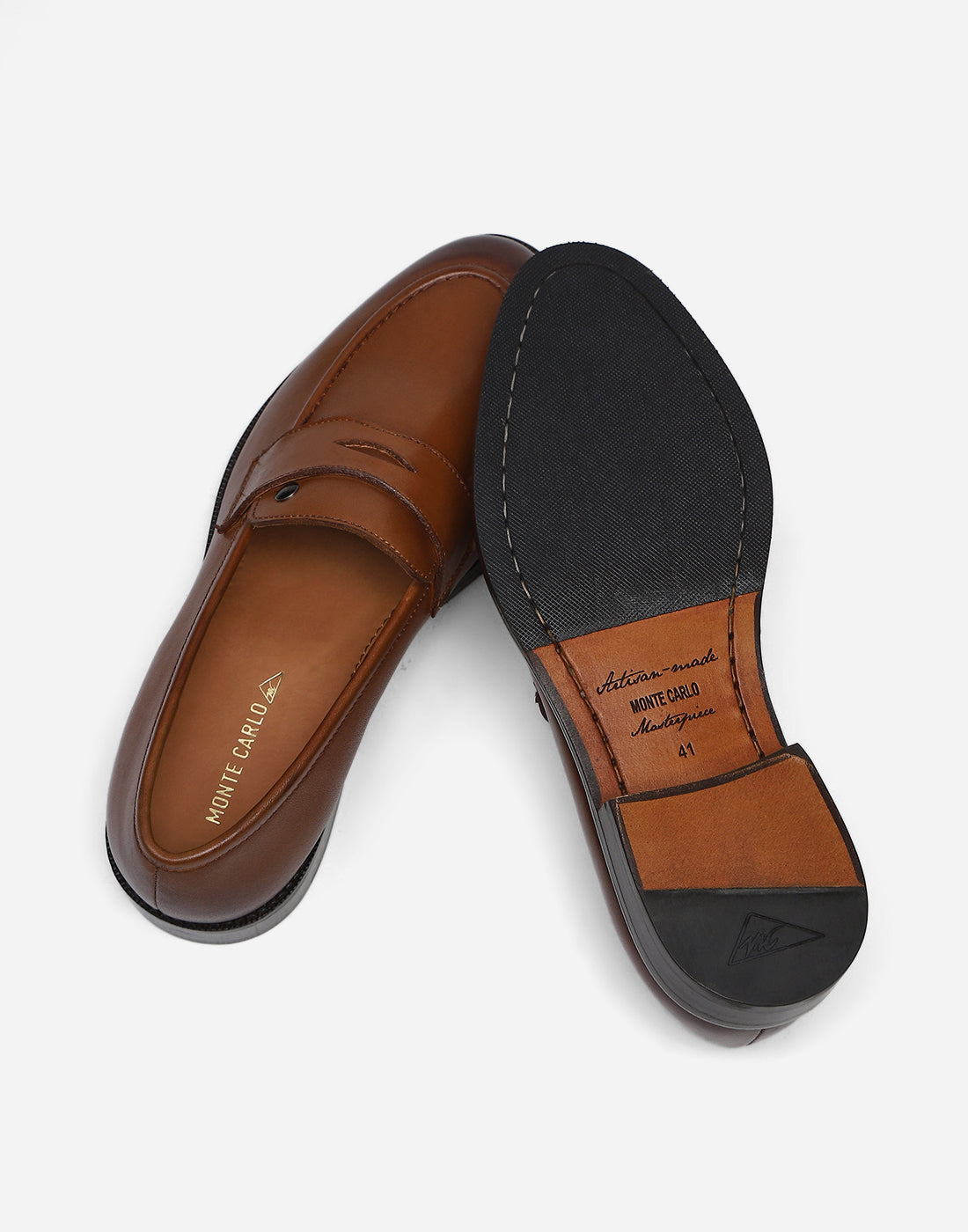 Men Tan Slip on Genuine Leather Loafers