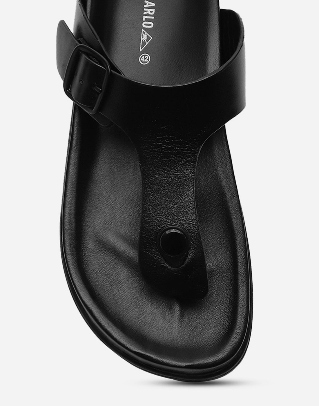 Men Black Leather Comfort Casual Slippers