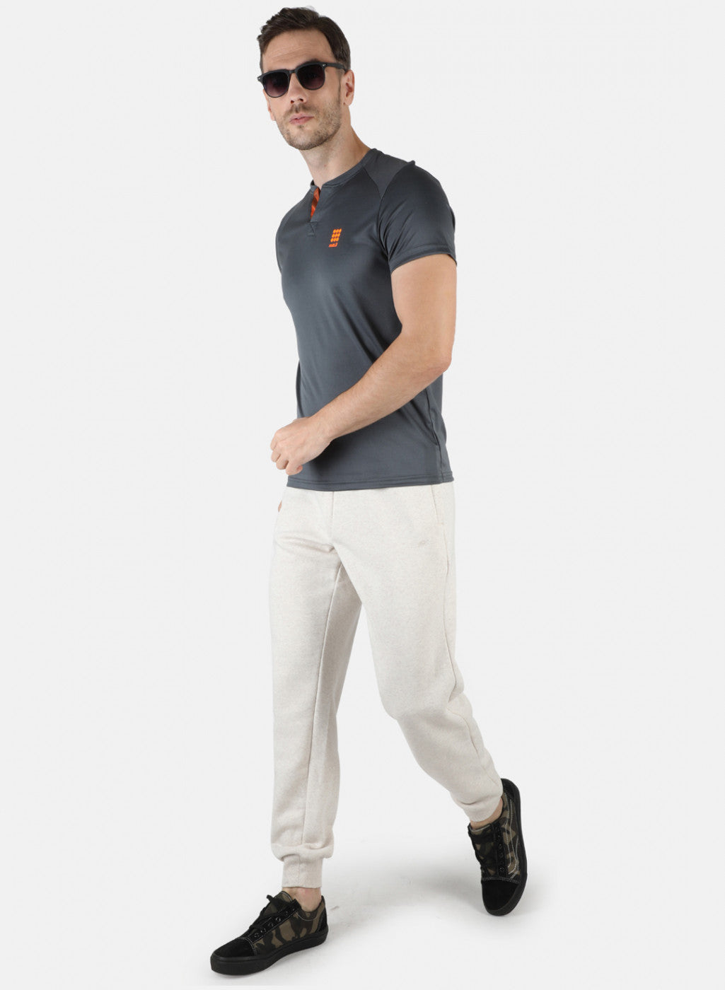 Rock.it Men Grey Plain T-Shirt