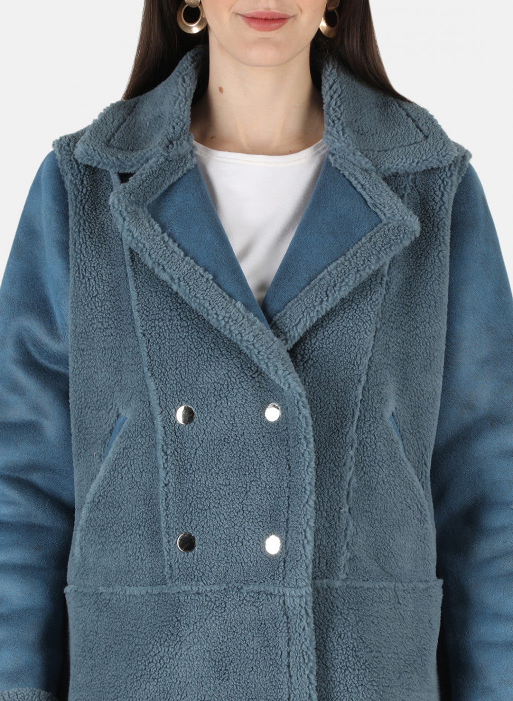 Women Blue Solid Jacket