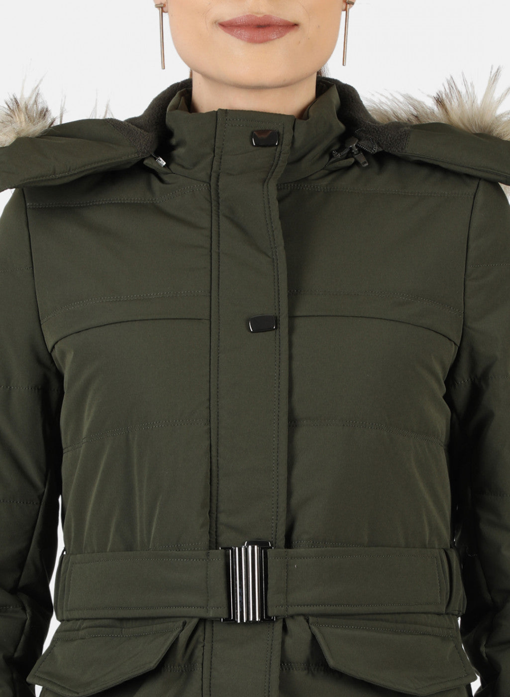 Women Green Solid Jacket