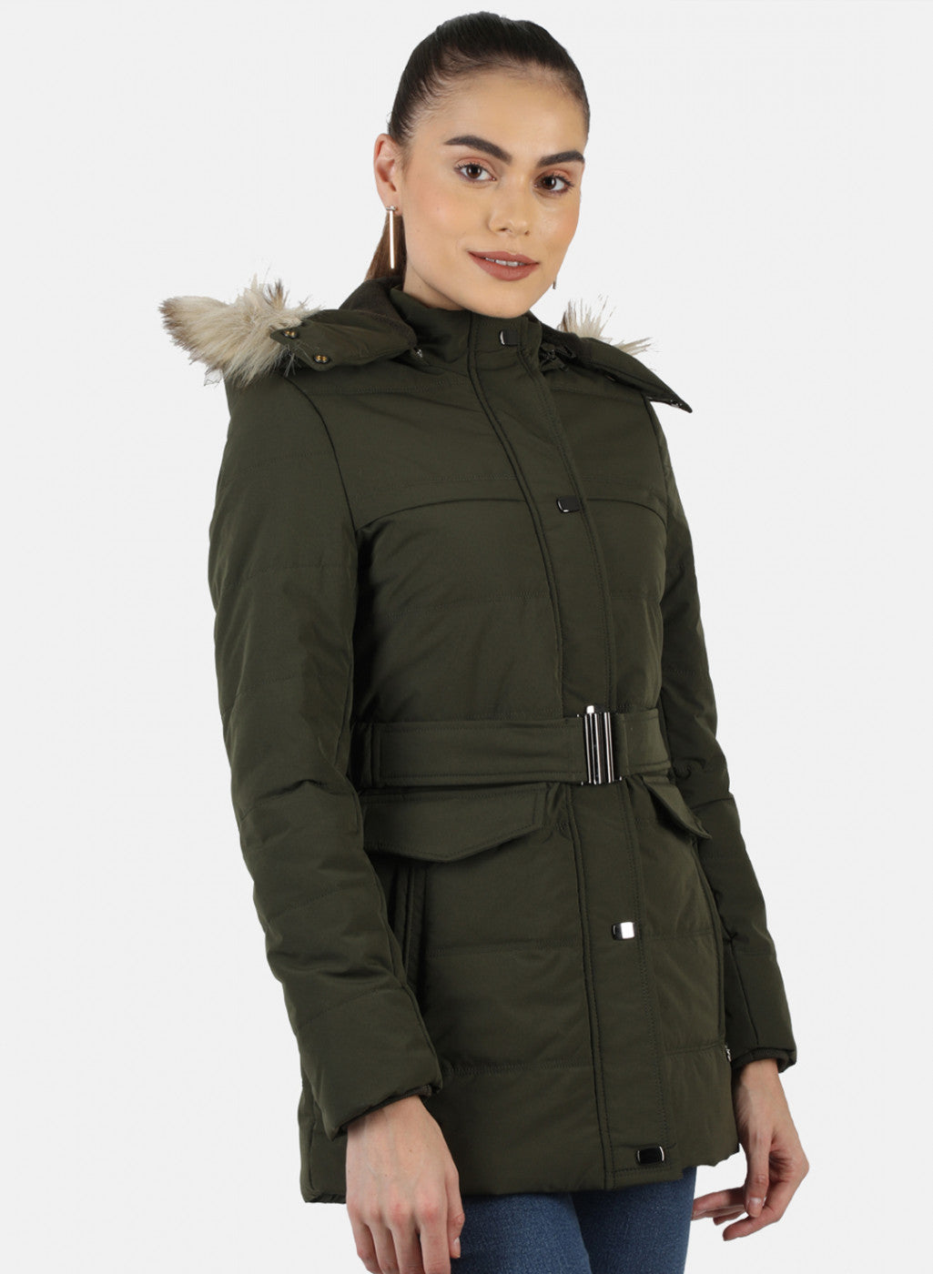 Women Green Solid Jacket