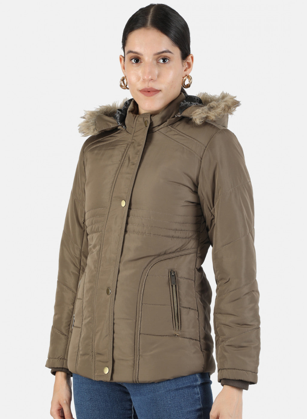 Women Brown Solid Jacket