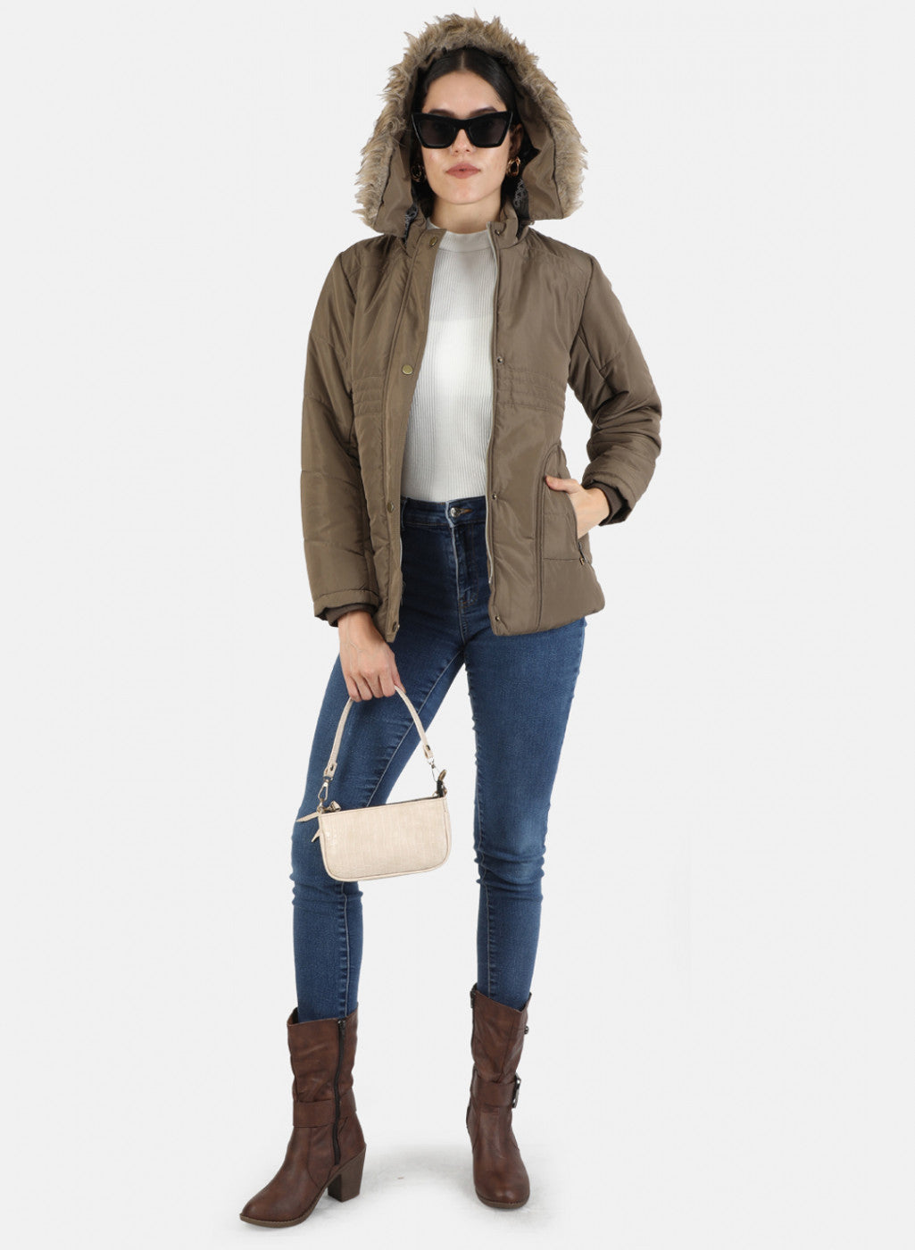 Women Brown Solid Jacket