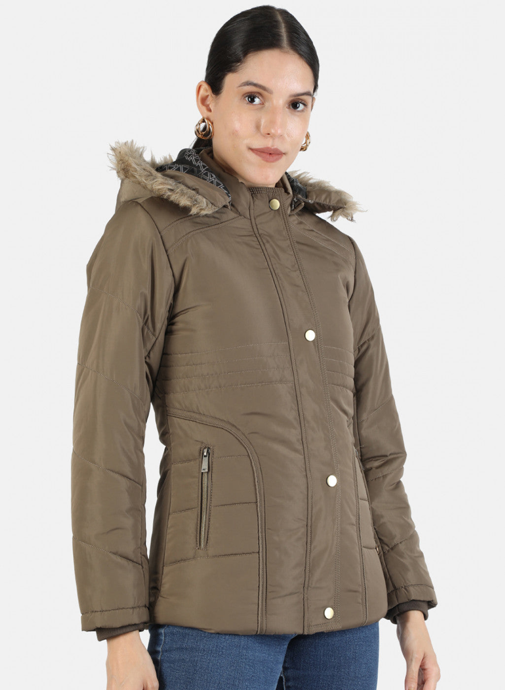 Women Brown Solid Jacket