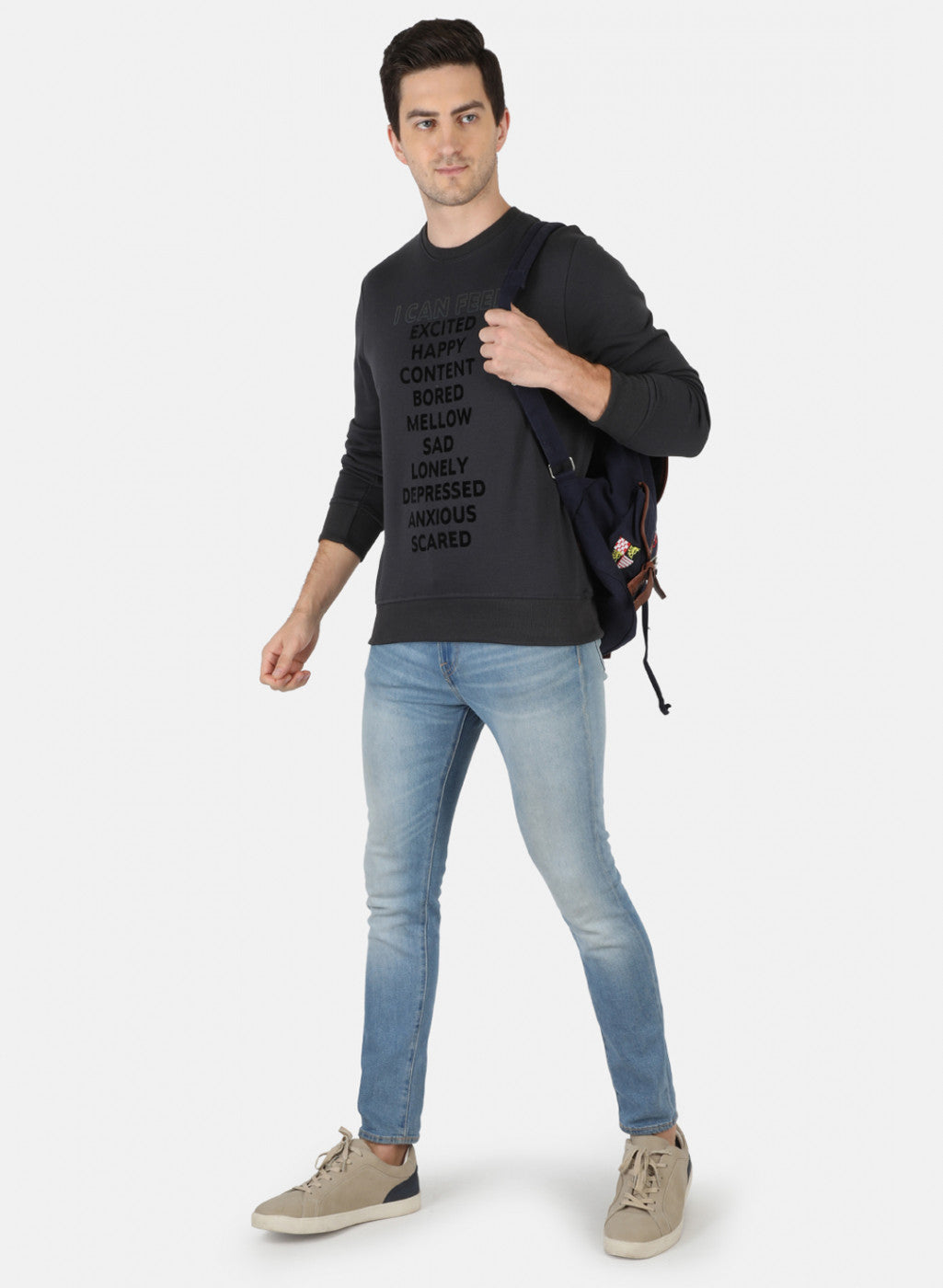 Men Grey Printed Sweatshirt