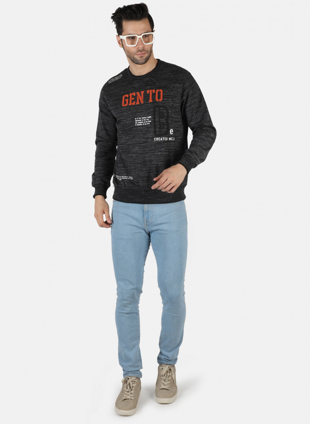 Men Black Printed Sweatshirt