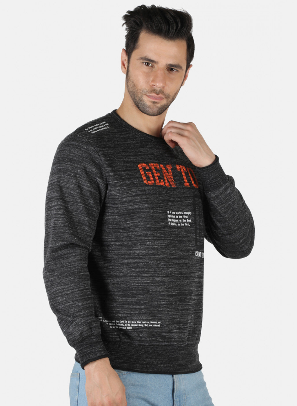 Men Black Printed Sweatshirt