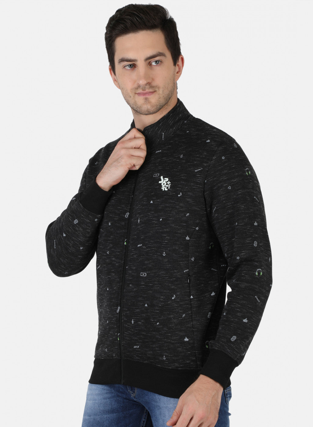 Men Black Printed Sweatshirt