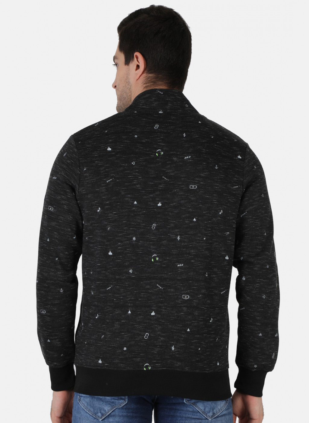 Men Black Printed Sweatshirt