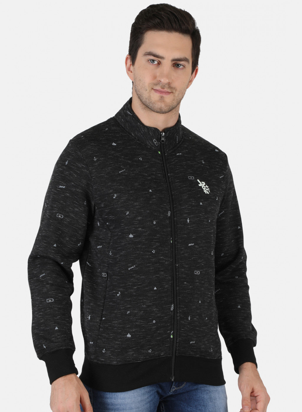 Men Black Printed Sweatshirt