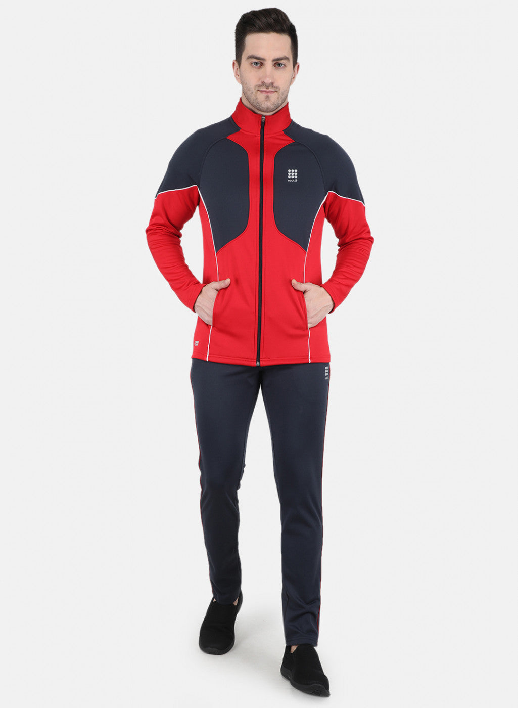Rock.it Men Red Solid Tracksuit