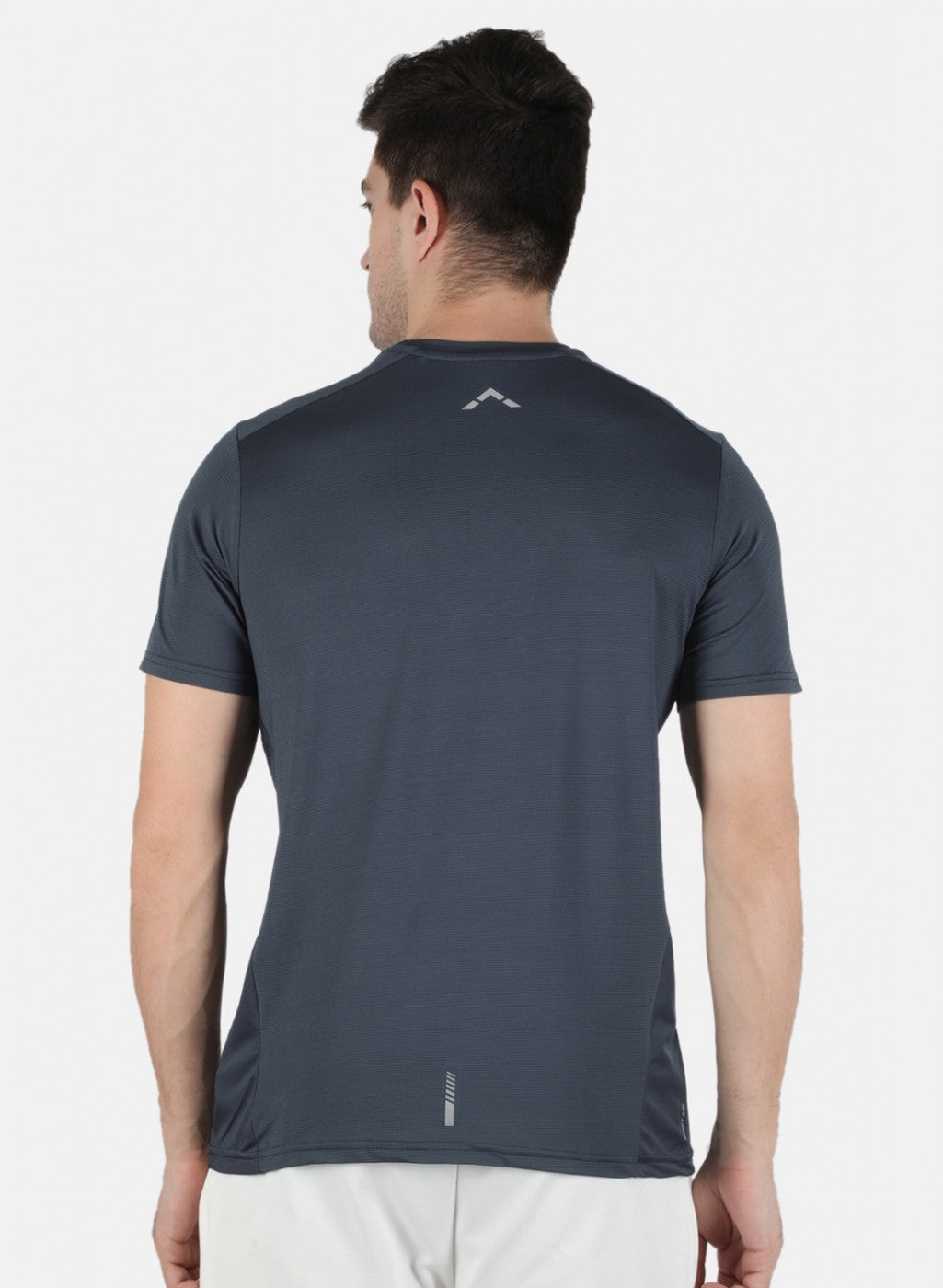 Rock.it Men Grey Self Design Round Neck T-Shirt