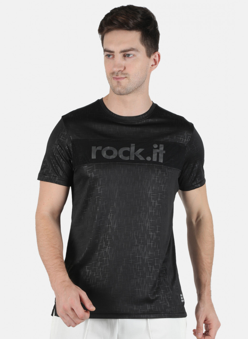 Rock.it Men Black Printed Round Neck T-Shirt