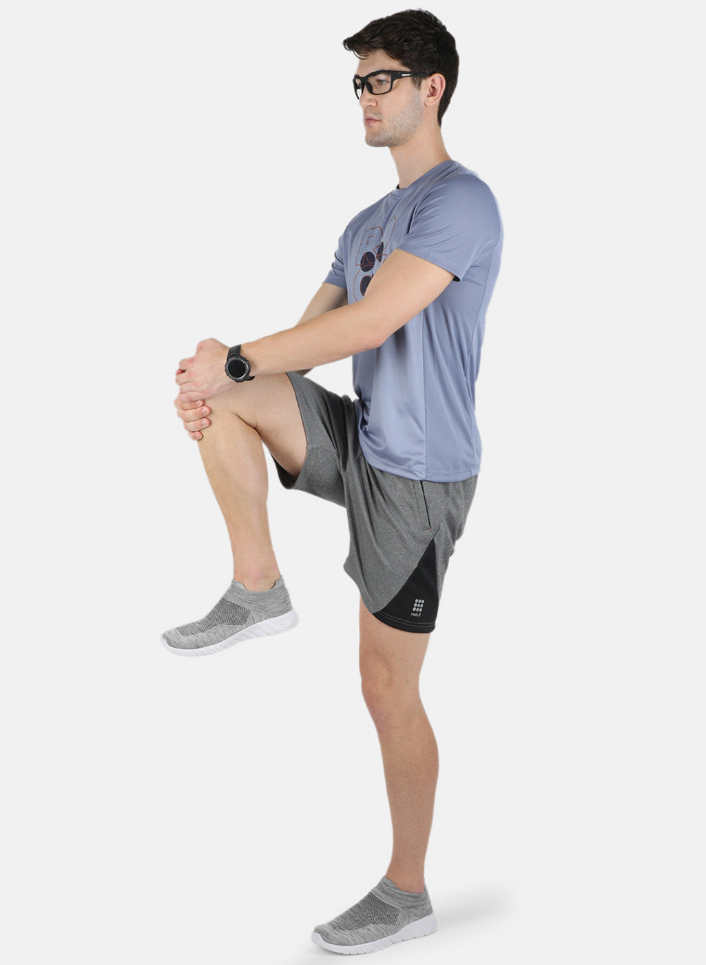 Rock.it Men Grey Self Design Shorts