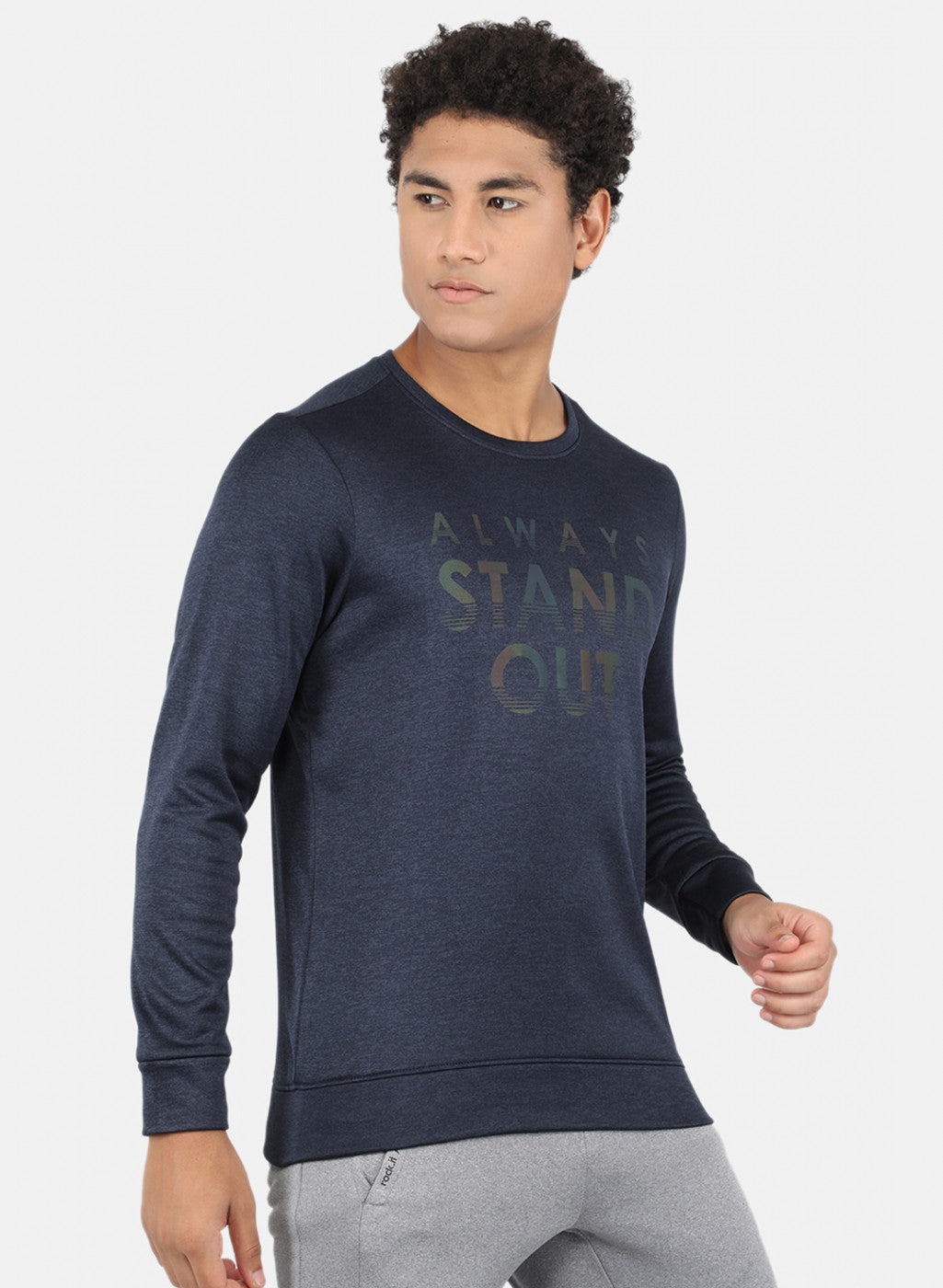 Rock.it Men Navy Blue Printed Sweatshirt