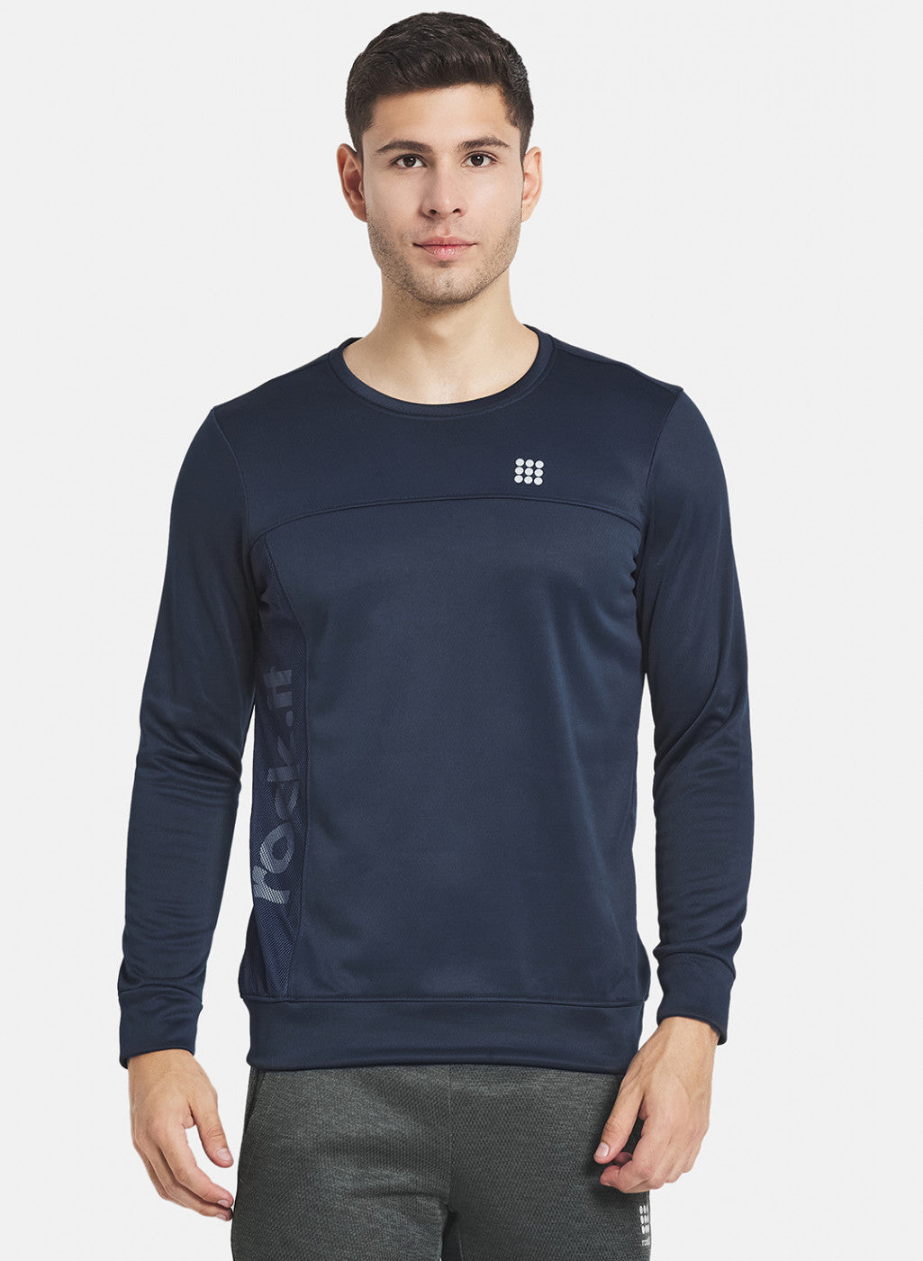 Rock.it Men Navy Blue Printed Sweatshirt