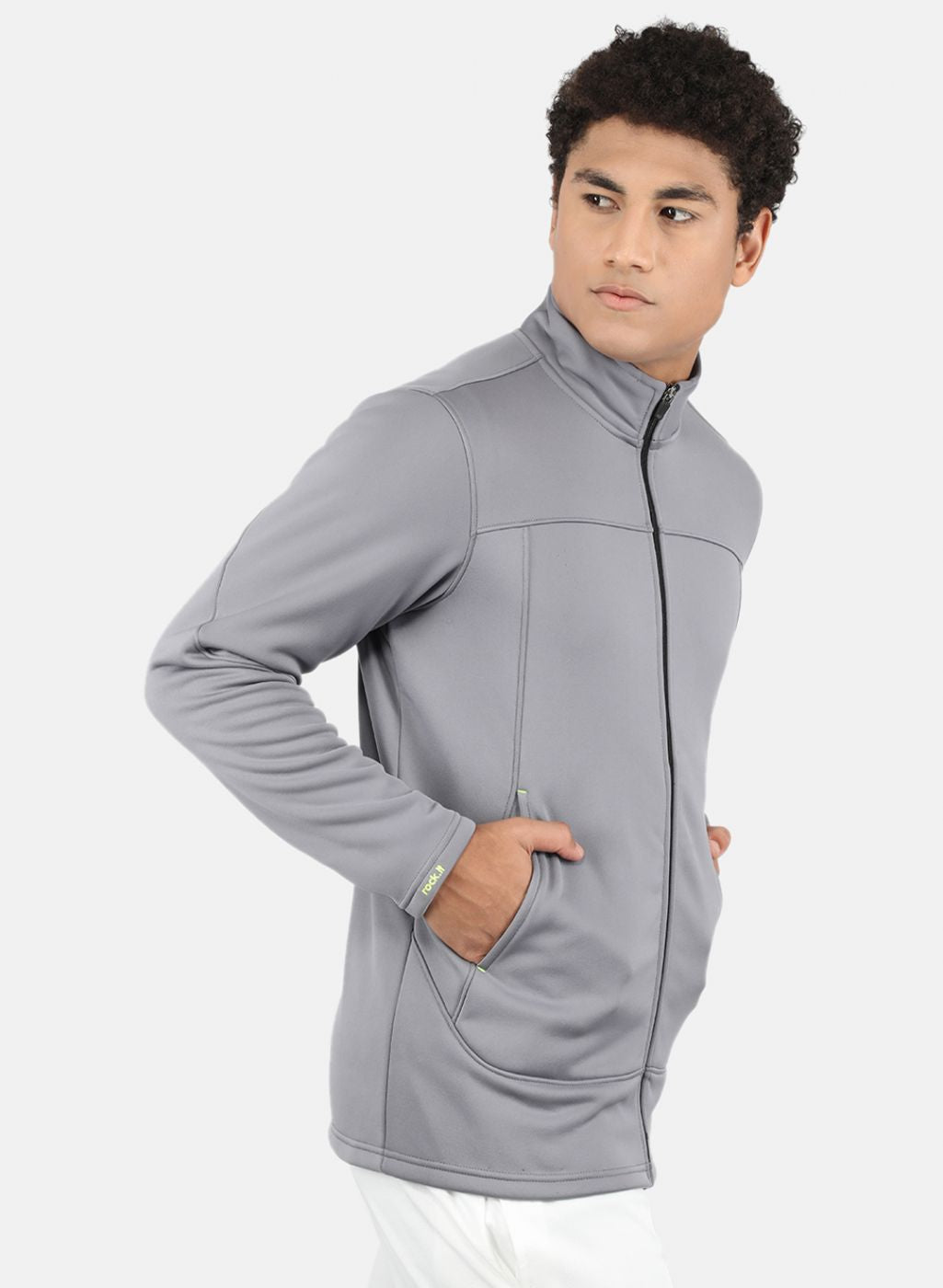 Rock.it Men Grey Solid Sweatshirt