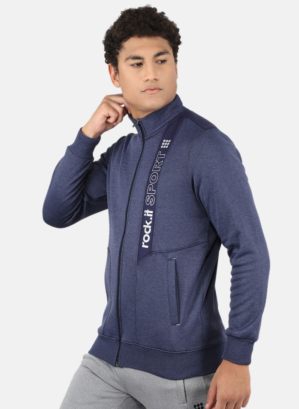Rock.it Men Blue Printed Sweatshirt