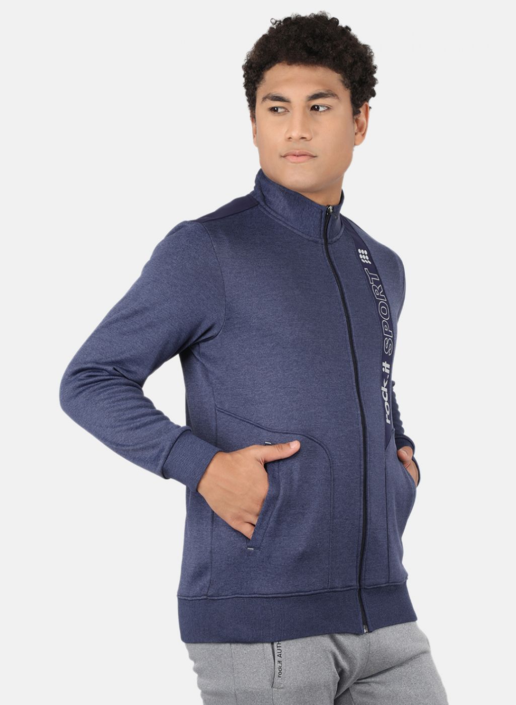 Rock.it Men Blue Printed Sweatshirt