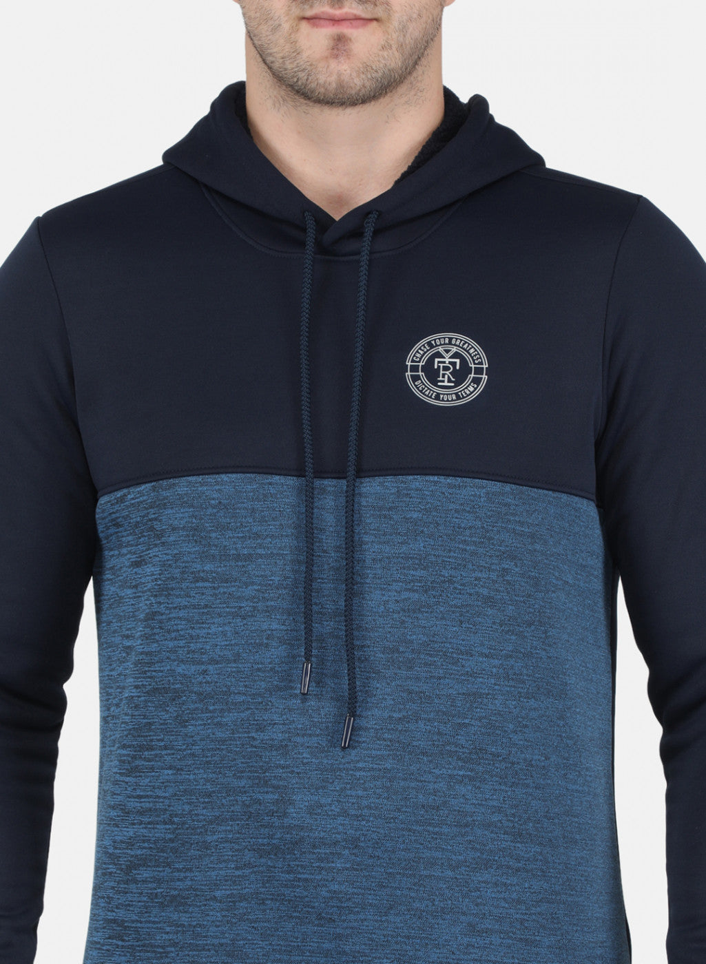 Rock.it Men Navy Blue Solid Sweatshirt