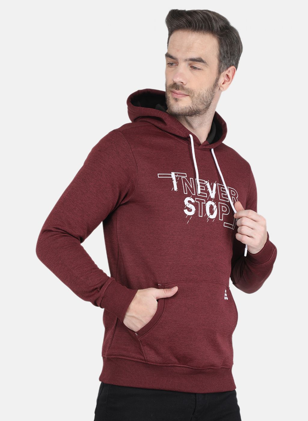 Rock.it Men Maroon Printed Sweatshirt