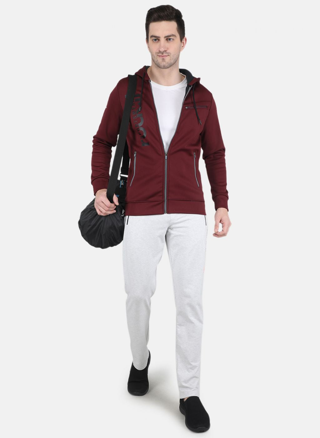 Rock.it Men Maroon Printed Sweatshirt