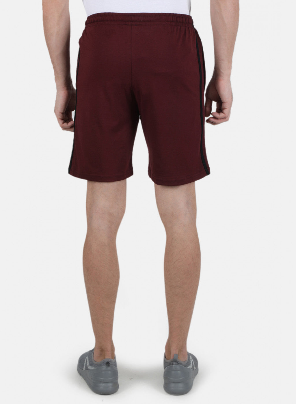 Men Maroon Plain Bermuda