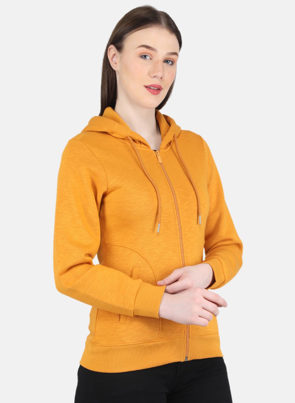 Women Mustard Solid Sweatshirt