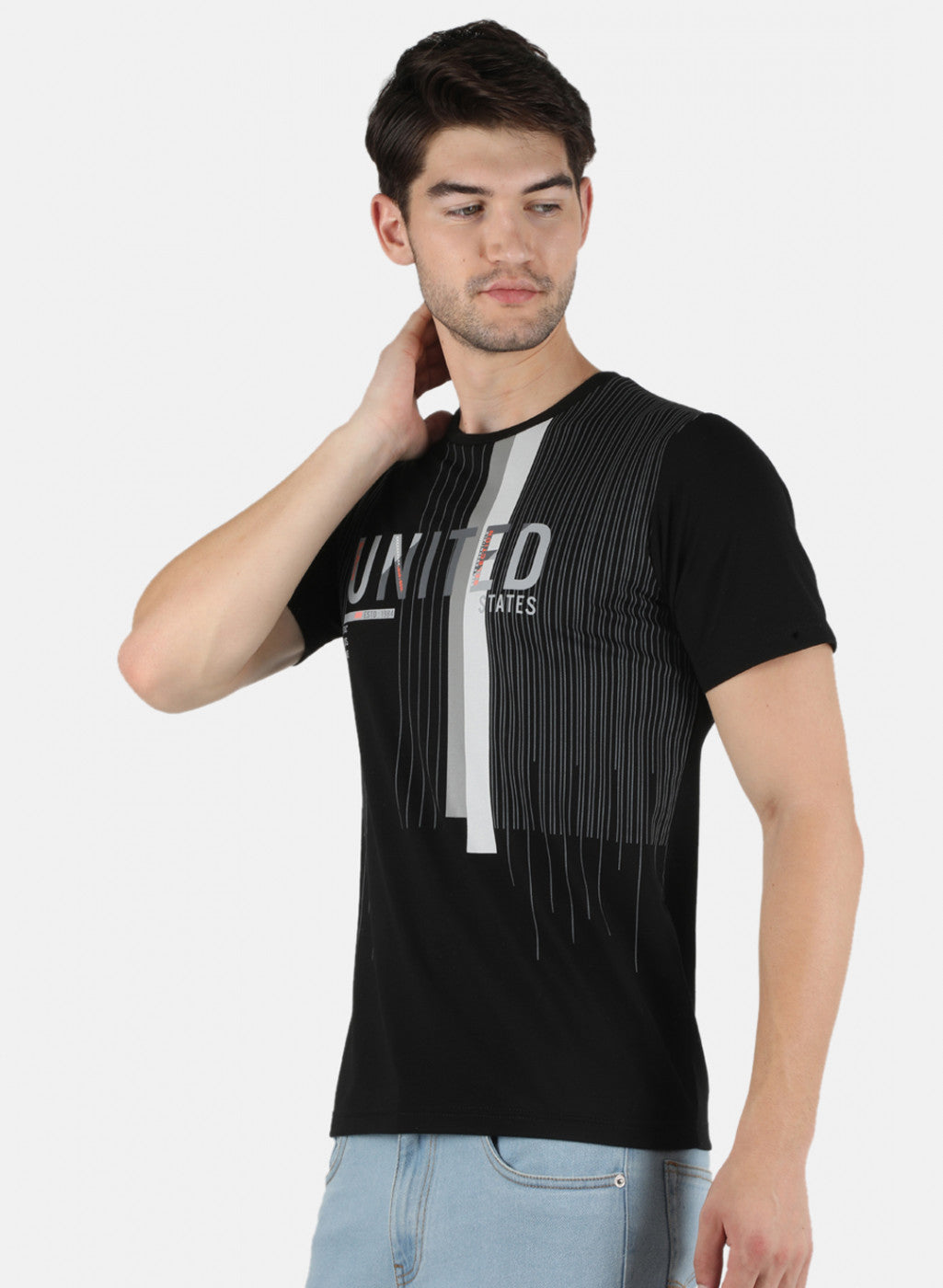 Men Black Printed T-Shirt