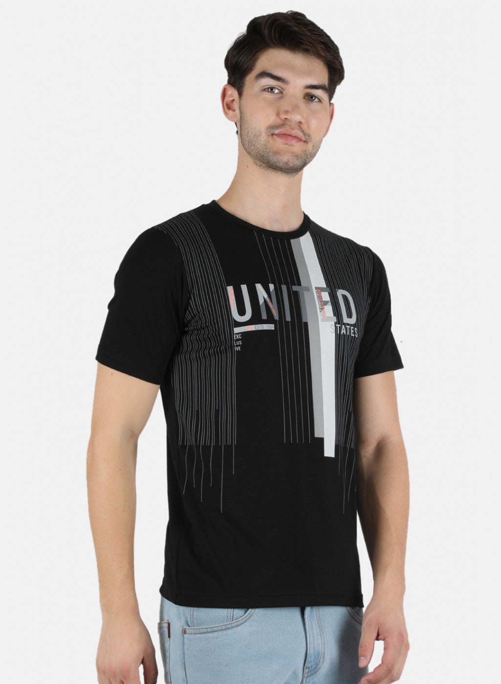 Men Black Printed T-Shirt