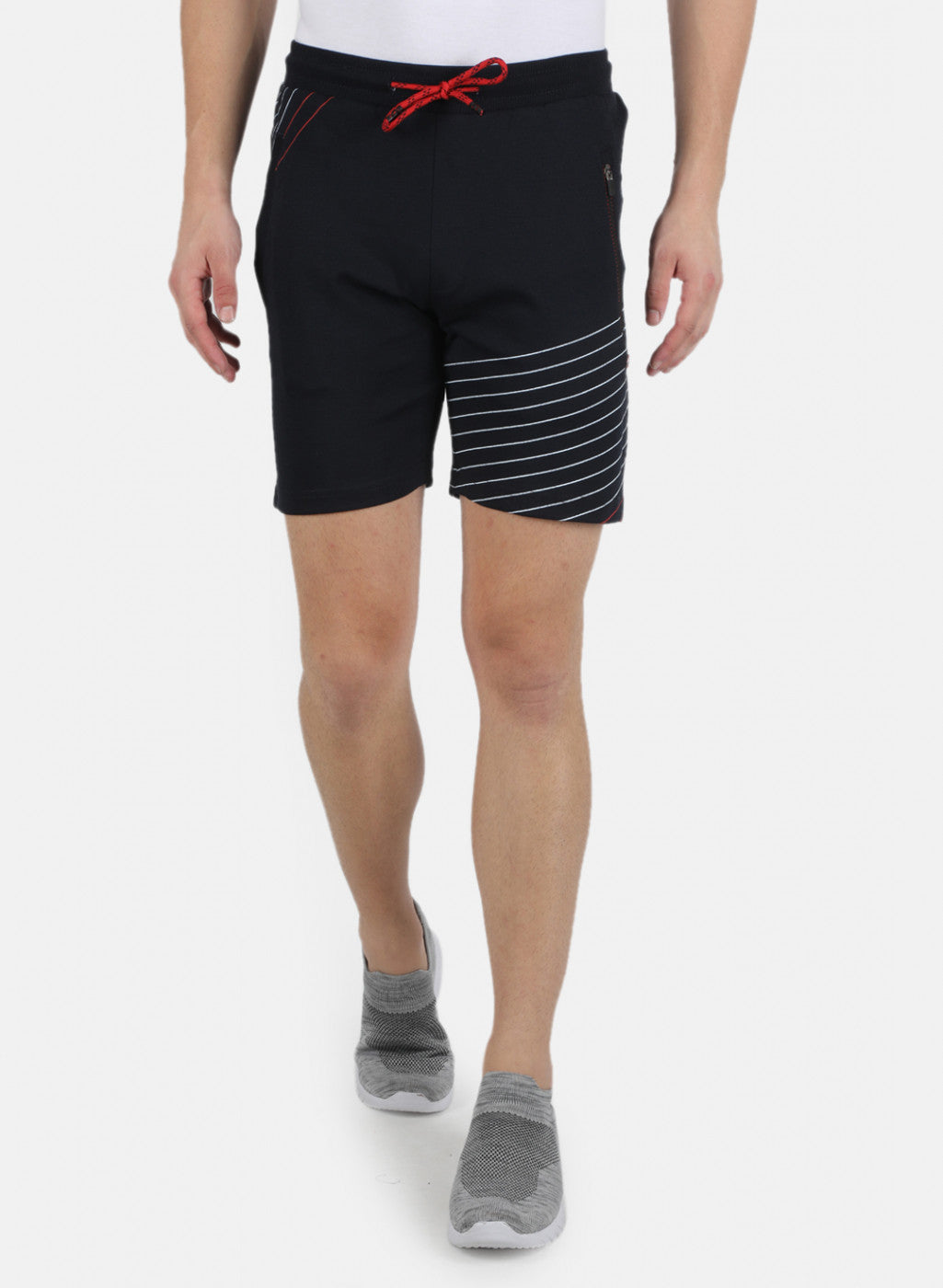 Men NAvy Blue Printed Bermuda