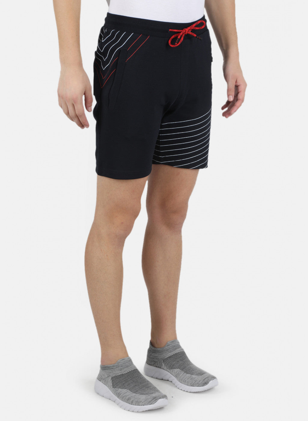 Men NAvy Blue Printed Bermuda