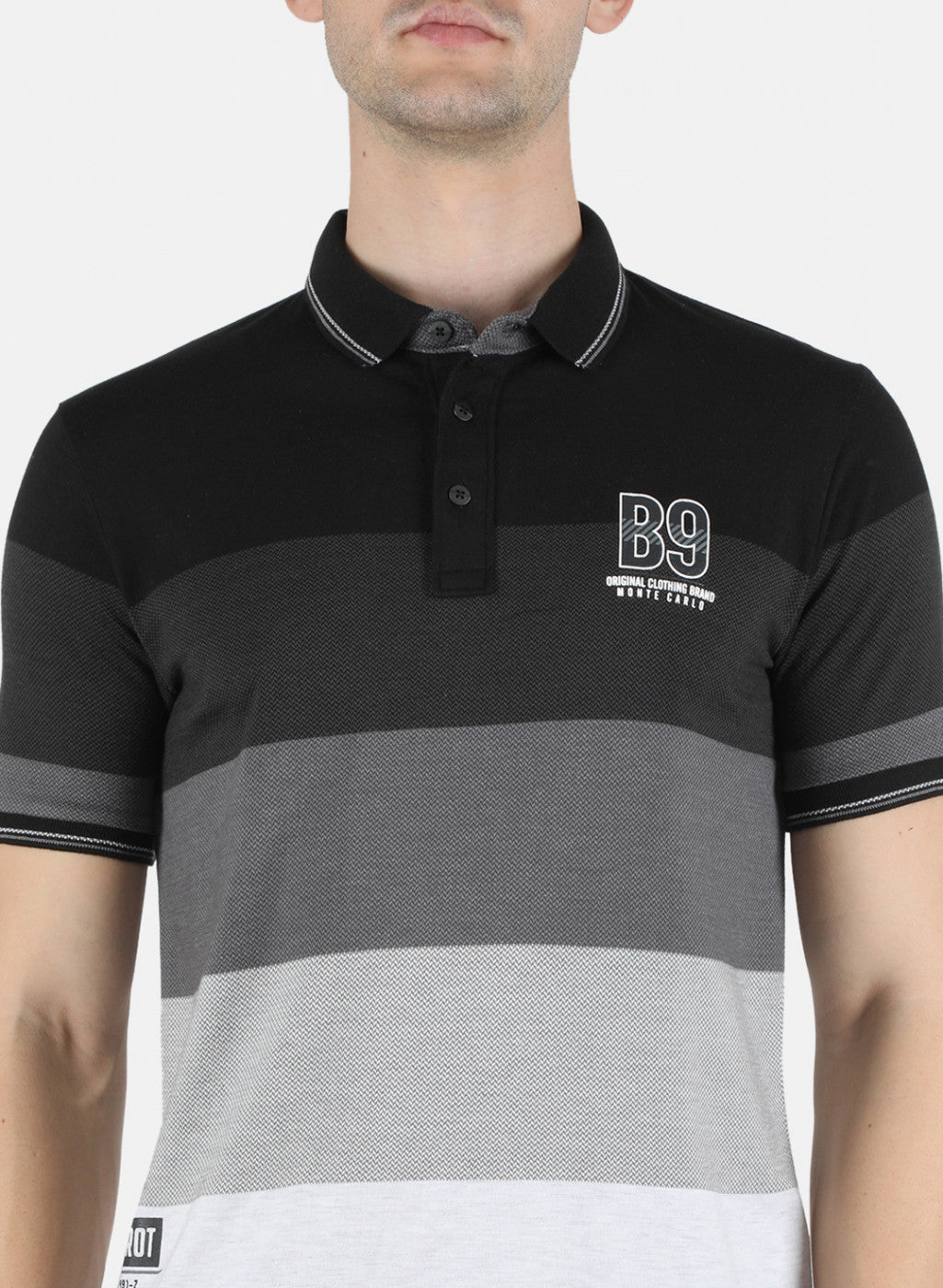 Men Black Stripe Bermuda Set