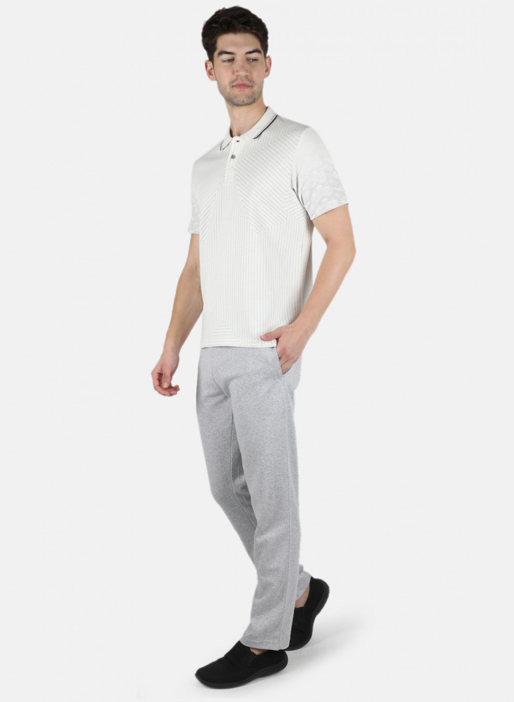 Men White Plain Lower Set