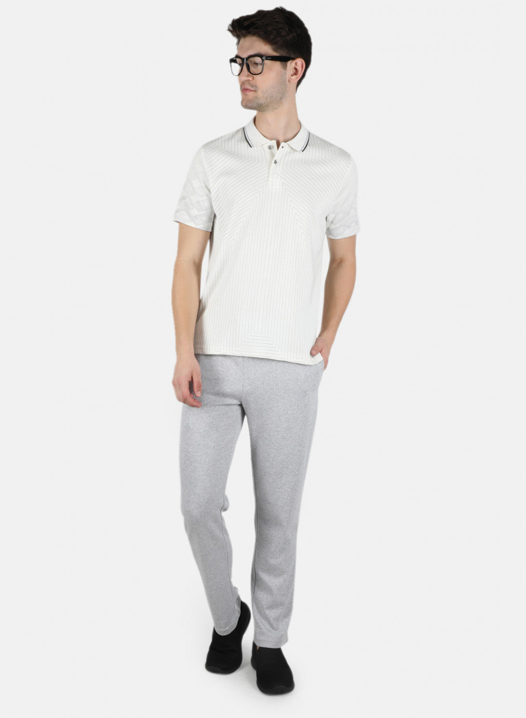 Men White Plain Lower Set