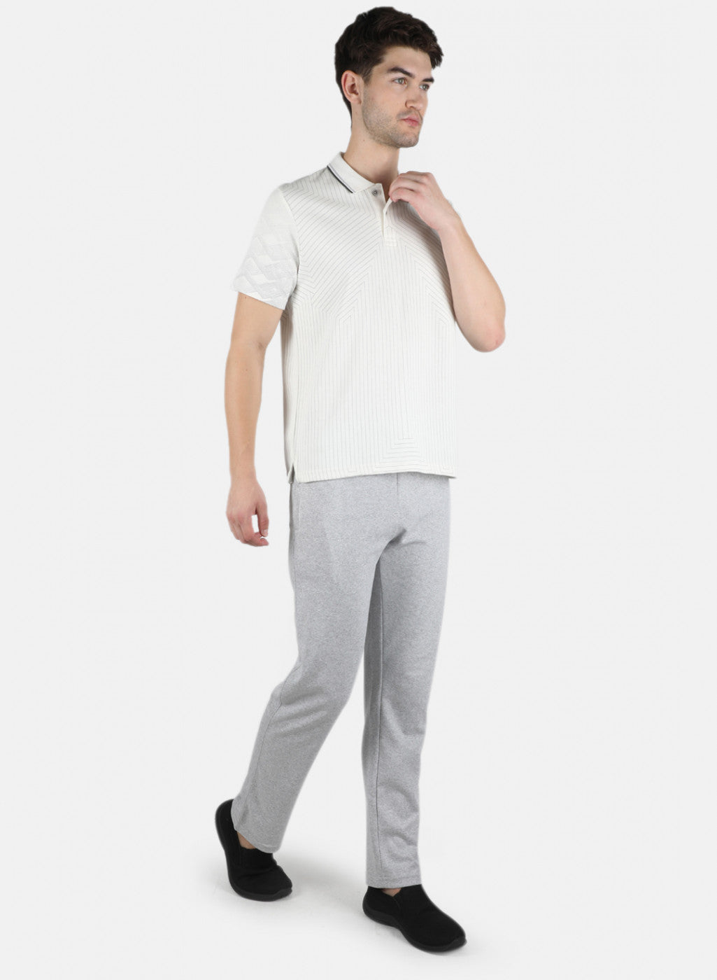 Men White Plain Lower Set