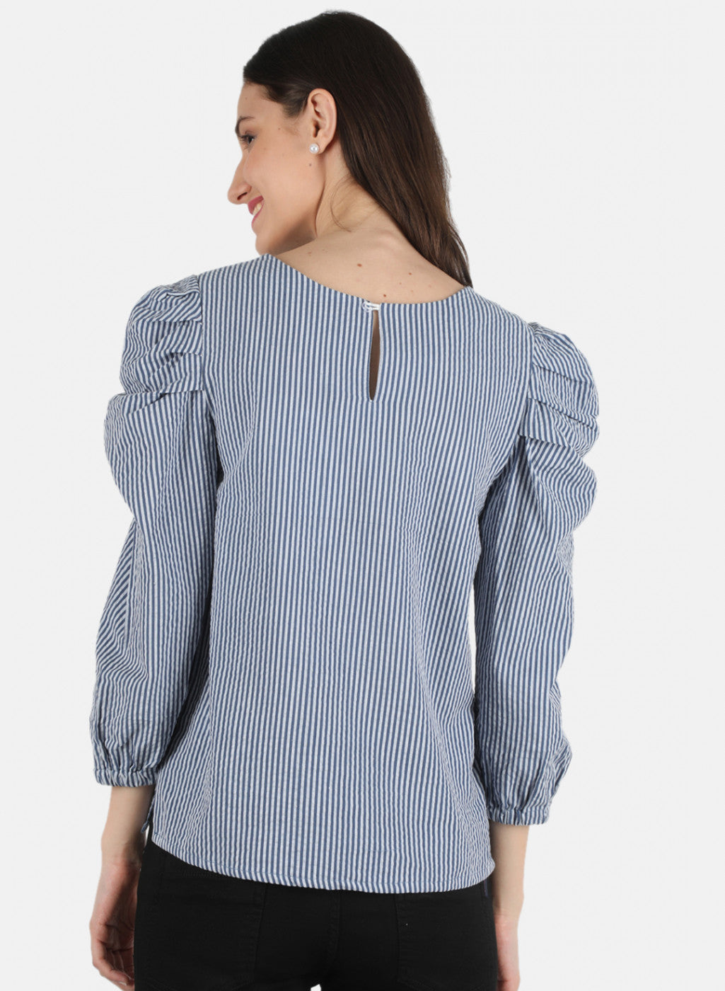 Women Blue Stripe Top