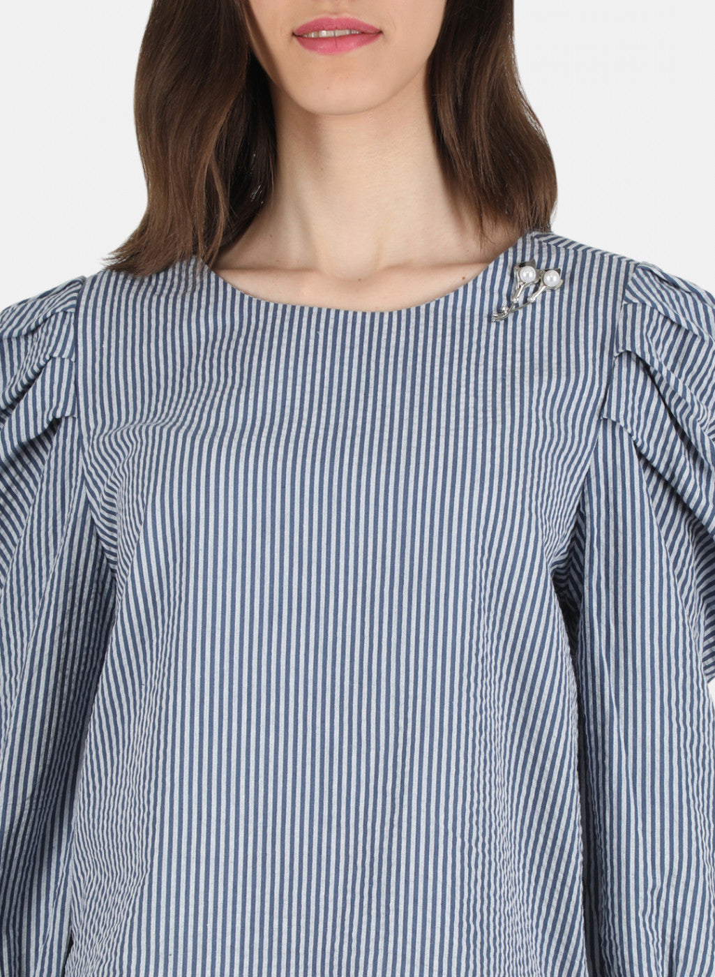 Women Blue Stripe Top