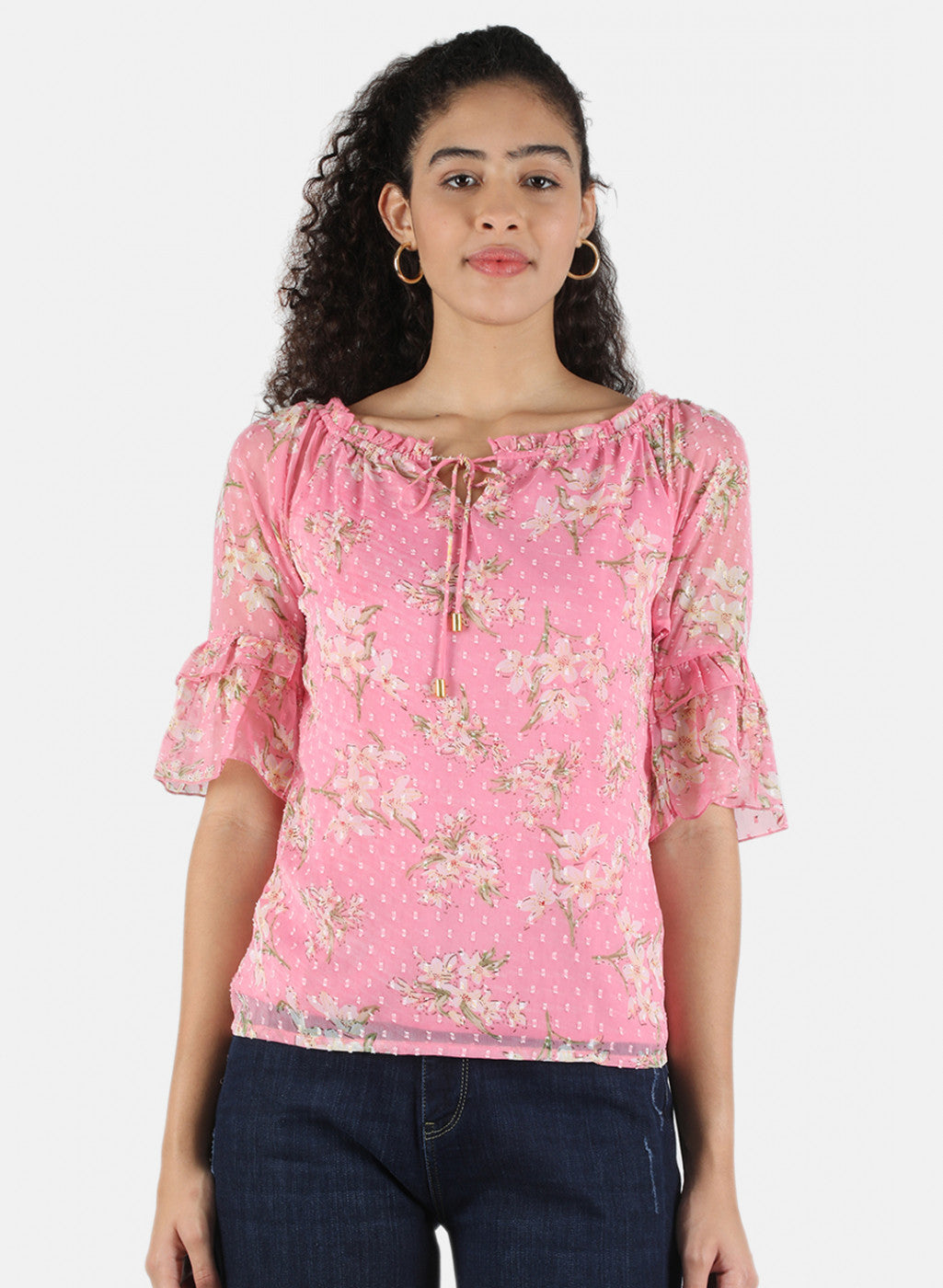 Women Pink Printed Top