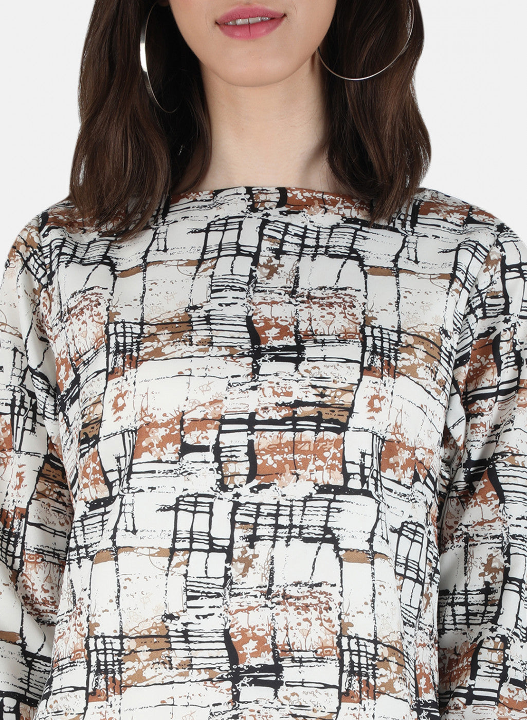 Women Brown Printed Tunic
