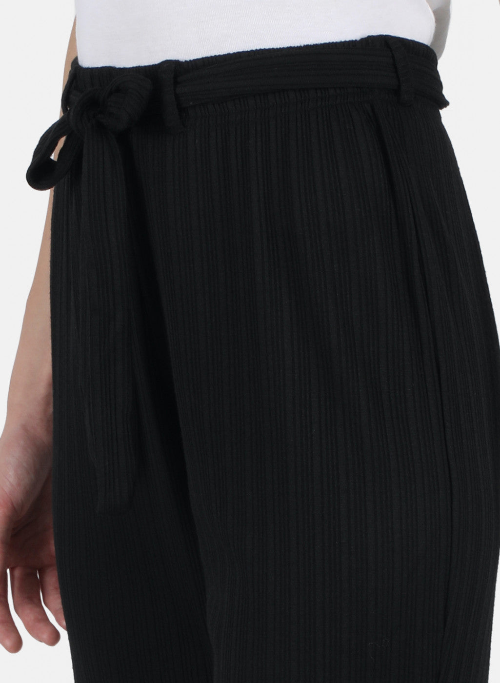 Women Black Self Design Plazzo